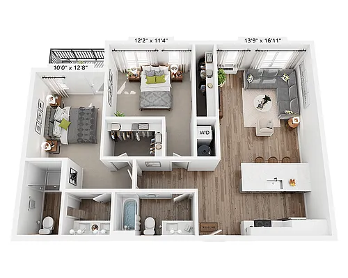 Floor plan Two Bedroom - B2C