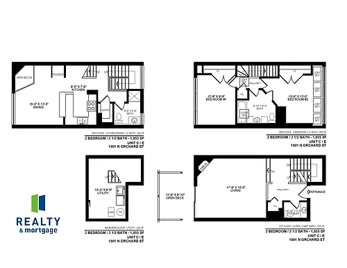 Floor plan 2 Bed / 2.5 Bath E