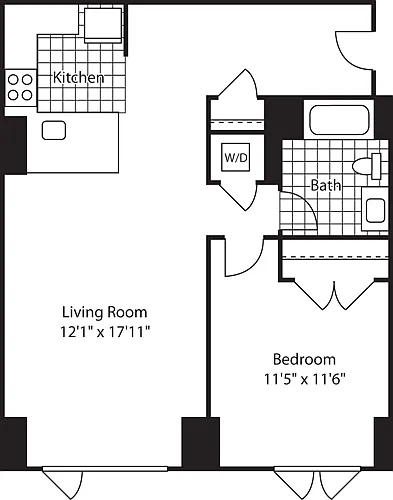 Floor plan 1 Bed (North)- 765