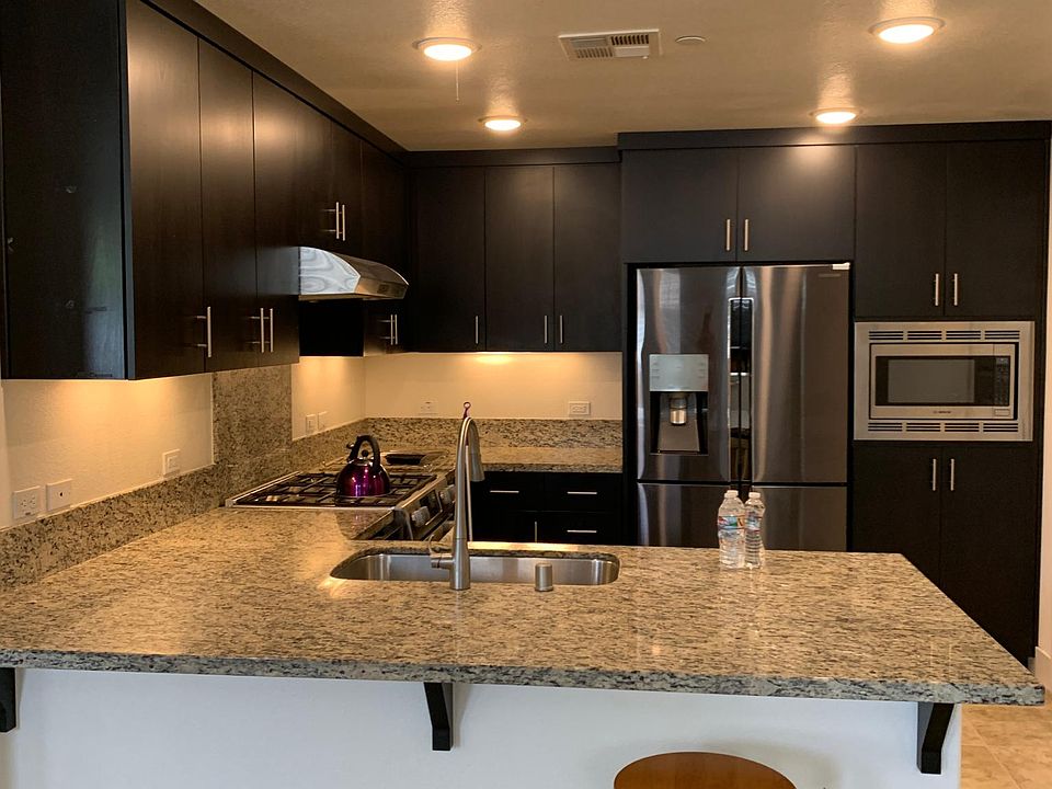 Kitchen with stainless steel appliances