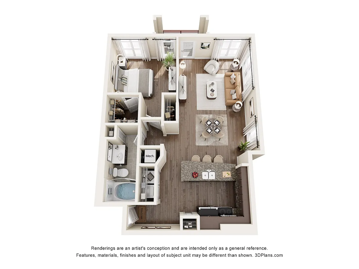 Floor plan 1 Bedroom A8