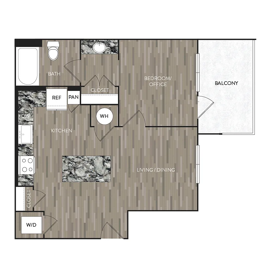 Floor plan 1 Bed/1 Bath