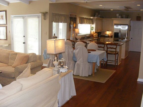 Looking through living room to kitchen