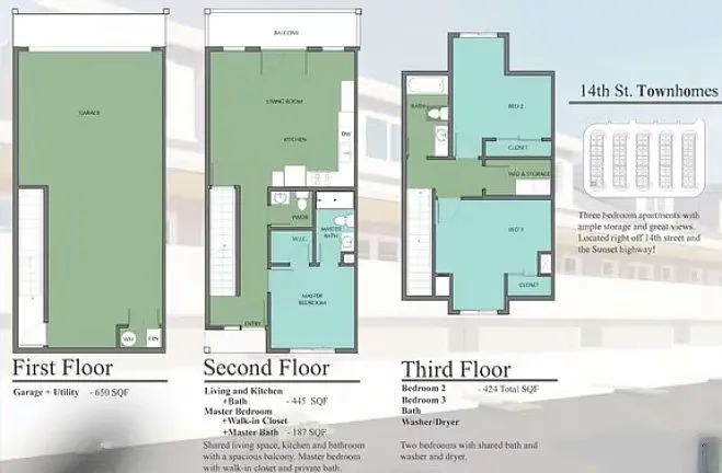 Floor plan 3 Bedroom 2.5 Bath