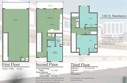 Floor plan 3 Bedroom 2.5 Bath