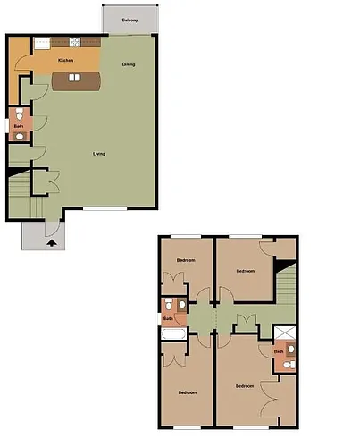 Floor plan Premium Four Bedroom Town House