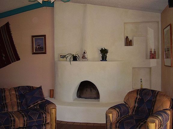 Living room Kiva Fireplace