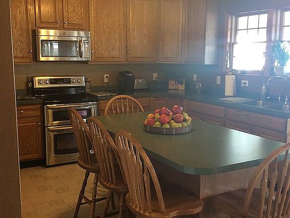Large kitchen with views