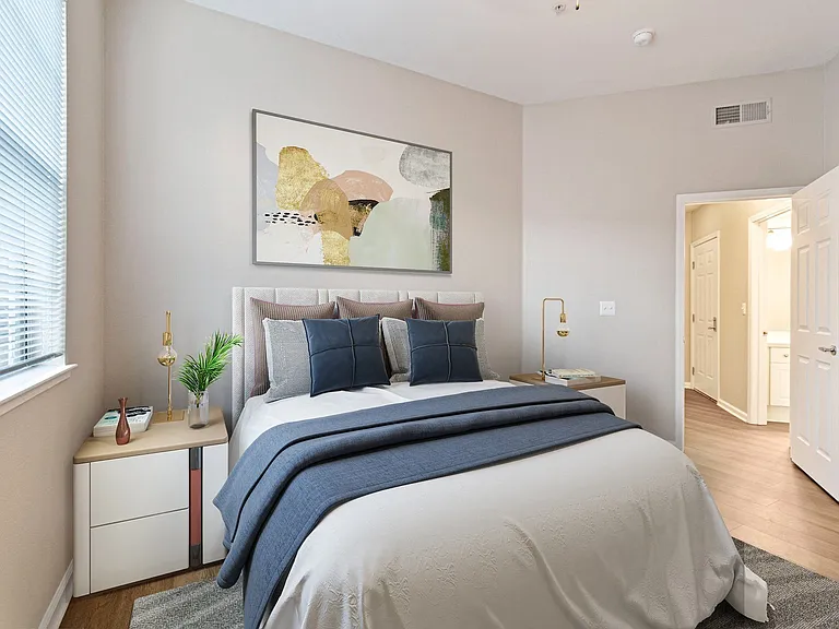 Spacious bedrooms can accommodate any bed size