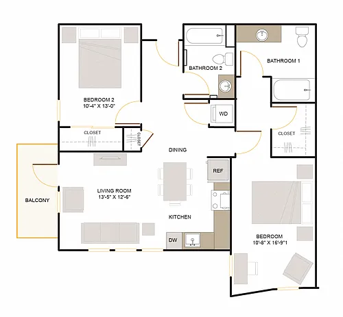 Floor plan C22 2X2