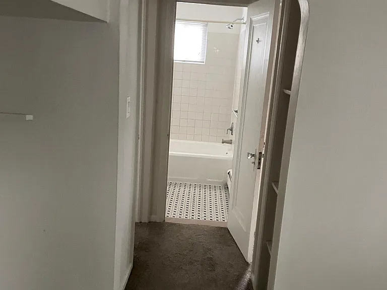 Hallway and bathroom