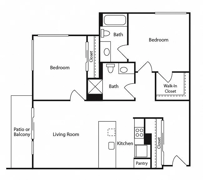 Floor plan 2 Bedroom B