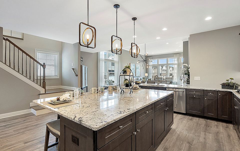 Large island in kitchen