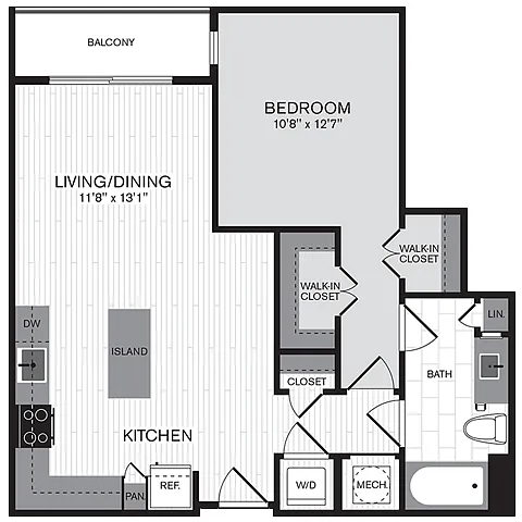 Floor plan 1L w/ Balcony
