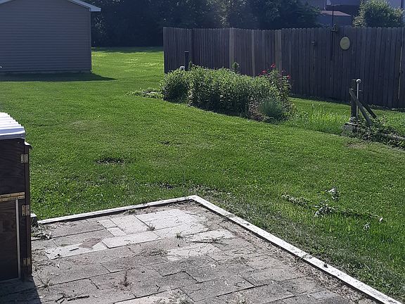 Patio with raised garden area