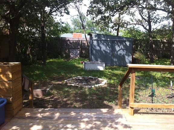 View from back porch with fire pit