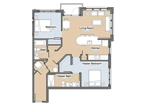 Floor plan Floor Plan G Two Bedroom / Two Bath