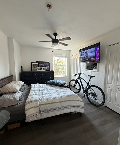 Bedroom furniture, tv and bike use included in rent.