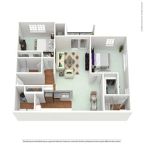 Floor plan 2 Bed MMI Standard
