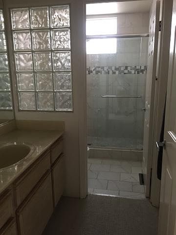 Bath and shower area.