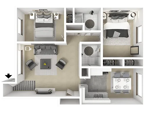 Floor plan 2 Bed 2 Bath