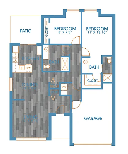 Floor plan 2X2 L
