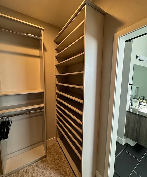 Floor to ceiling shoe rack