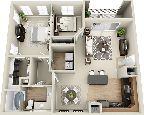 A1 Floorplan: 1 Bedroom, 1 Bathroom A1 Floorplan: 1 Bedroom, 1 Bathroom