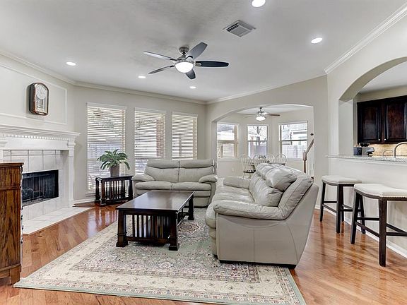 Open family room with breakfast bar