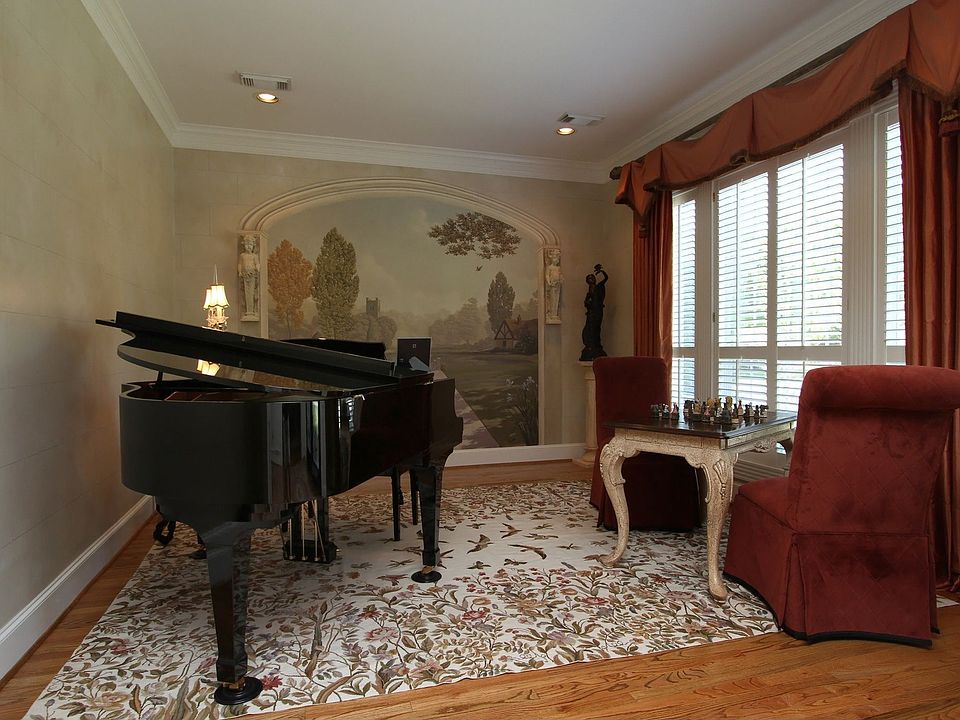 Formal Living Room  with Custom Painted Mural
