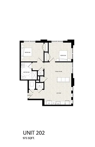Floor plan 2 Bed 1 Bath