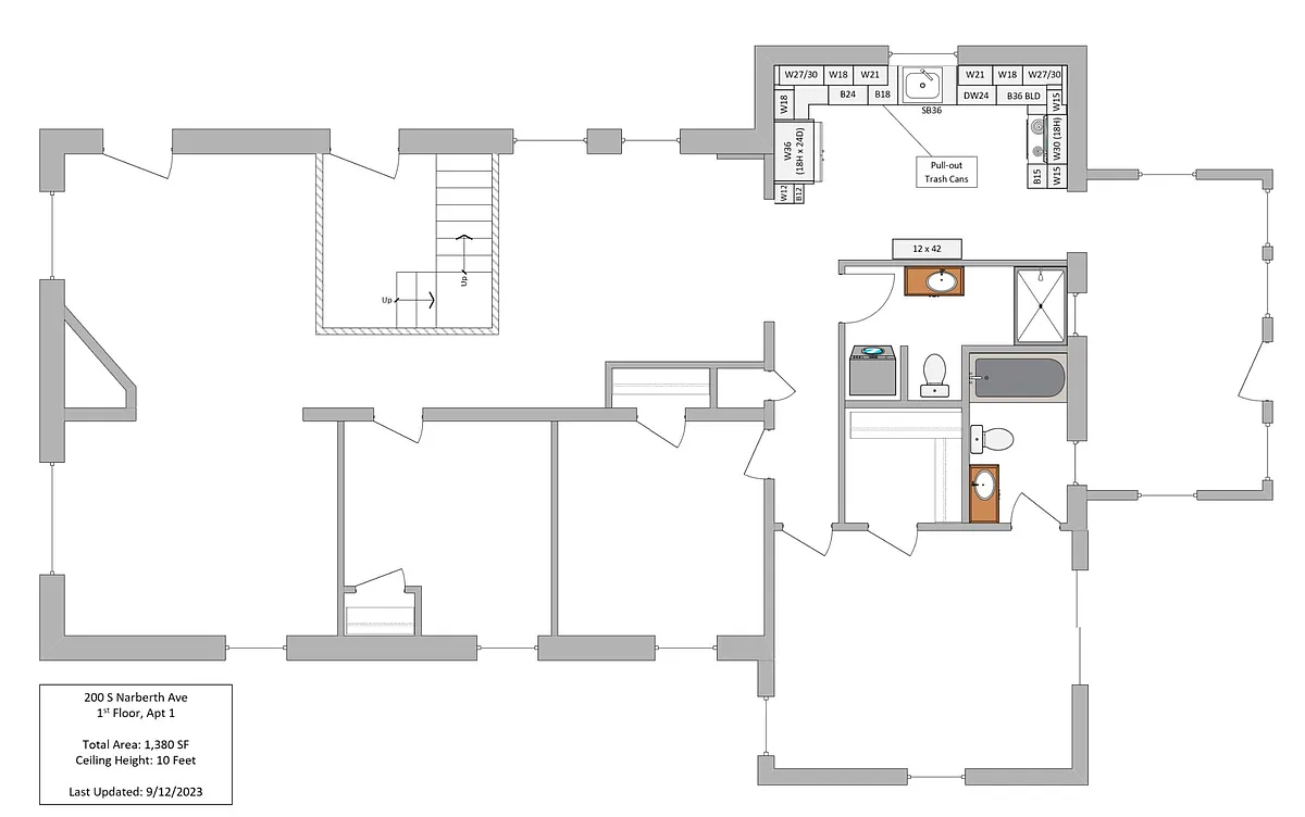 Floor Plan - 200 S Narberth Ave #1