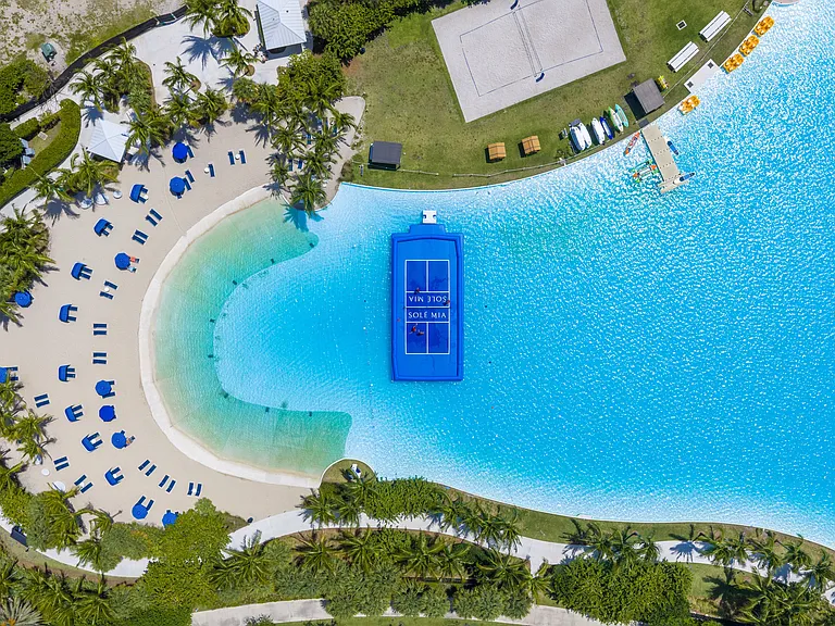 Serve, rally, and connect on a floating pickleball court.