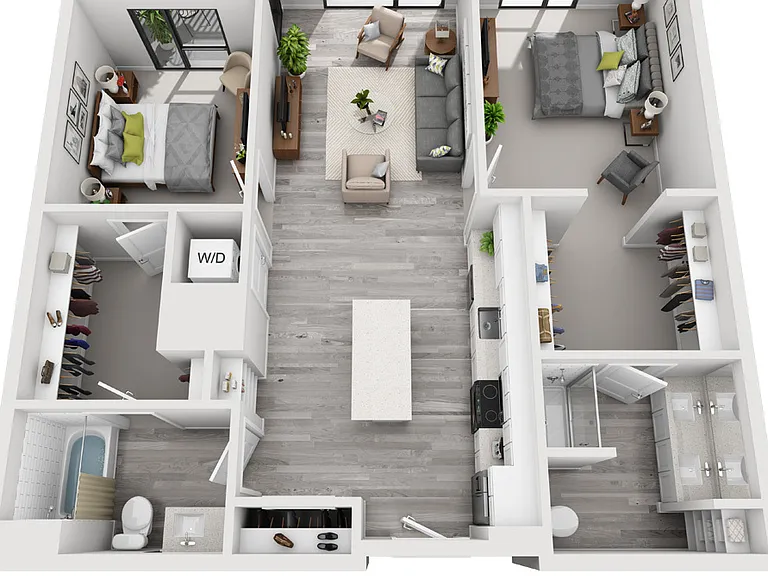The Glenn - C1 - 2 Beds - 2 Baths - 1187 Sq. ft.