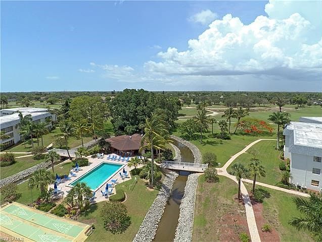 Aerial View of the gorgeous center of the community and Hibiscus Public Golf Course. Views from cond