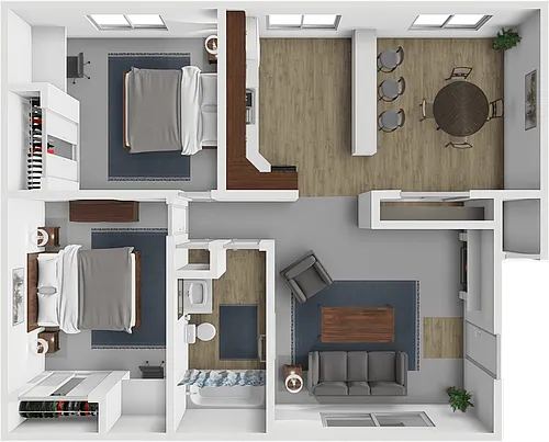 Floor plan 2 bed 1 bath w/dining