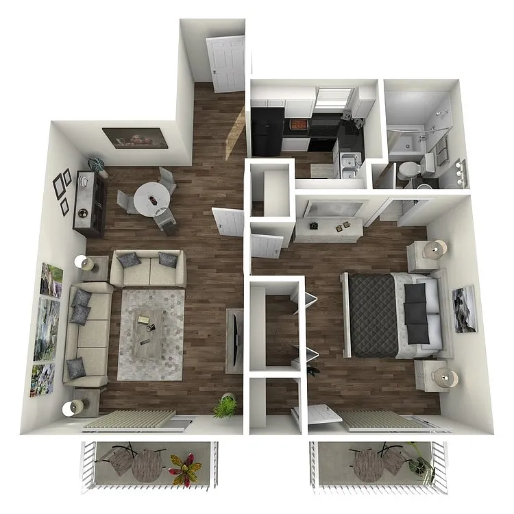 Floor plan 1 Bed 1 Bath