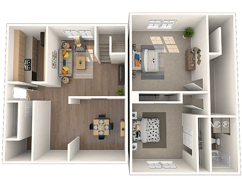Floor plan 2 Beds | 1.5 Baths