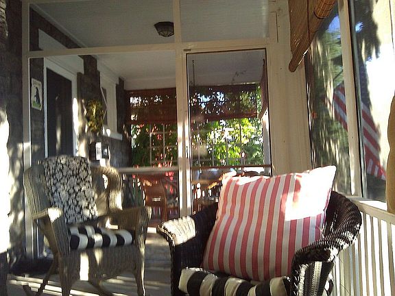 Screened-in front porch