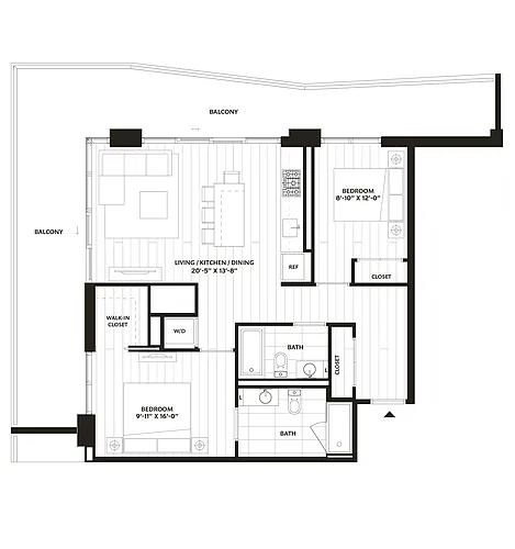 Floor plan 2 Bed/2 Bath-B9
