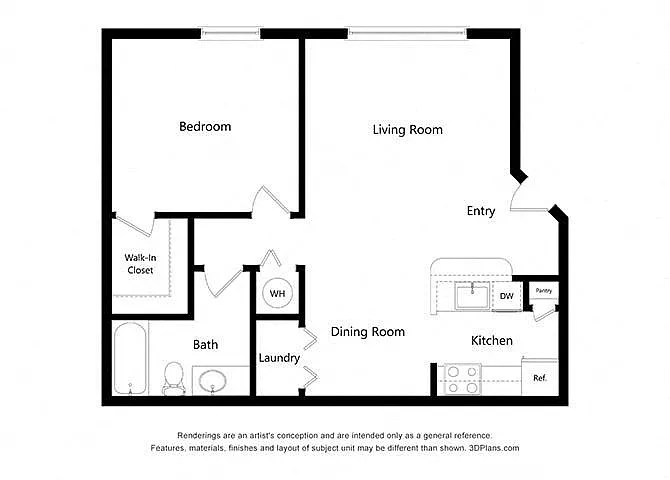 Floor plan One Bedroom