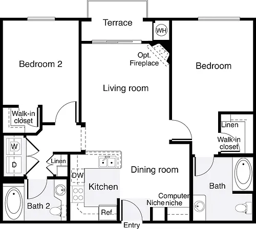 Floor plan 2 Bedrooms B