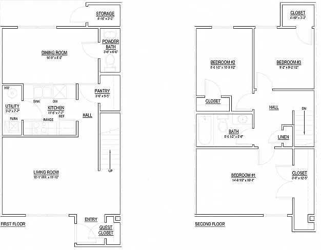 Floor plan 3 Bedroom Townhouse