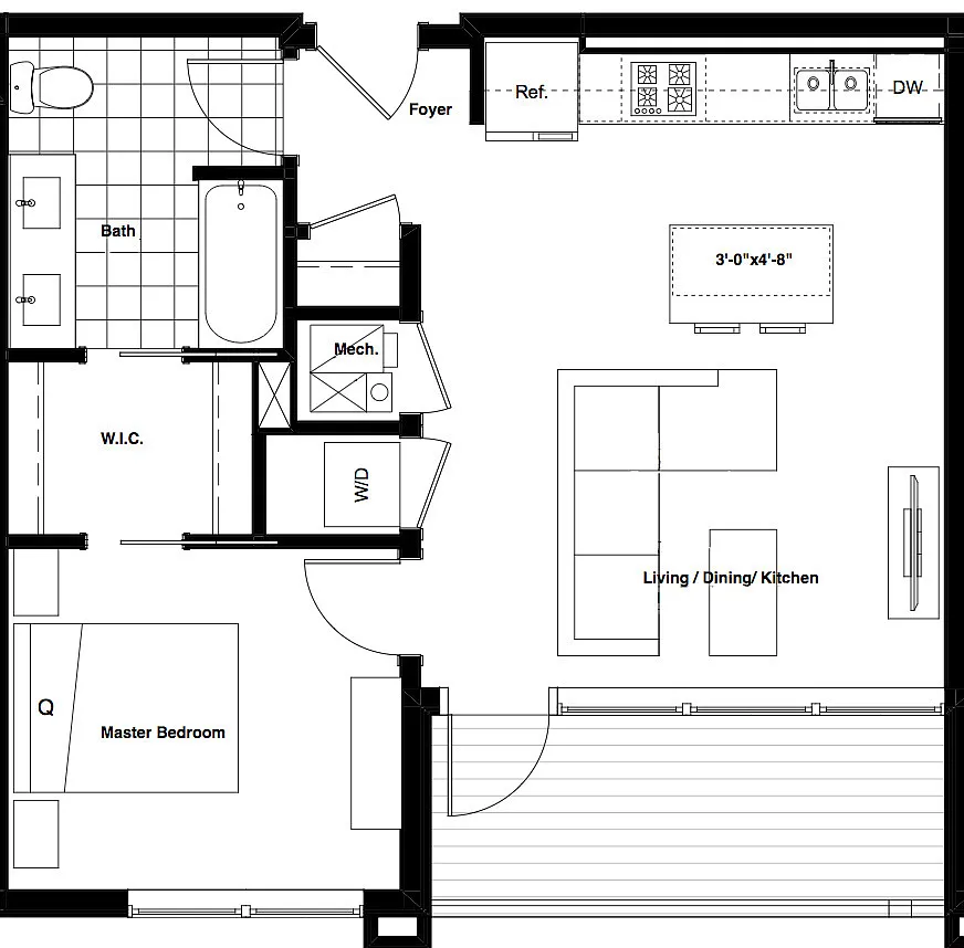 Floor plan 3 - 1X1