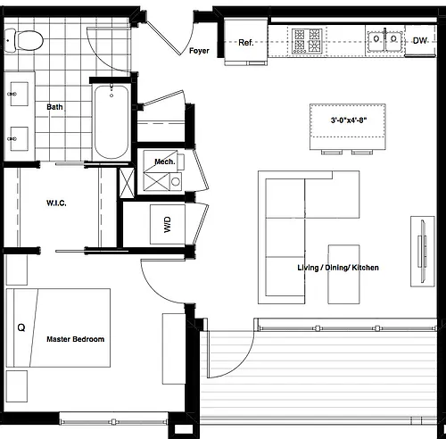 Floor plan 3 - 1X1