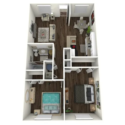 Floor plan 2 Bedroom 1 Bath