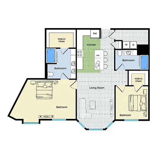 Floor plan Two Bedrooms