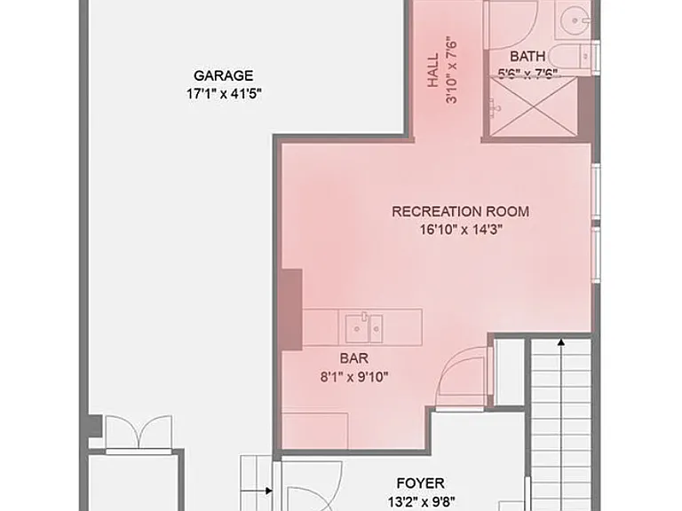 First floor layout. Shaded area is private to tenant.