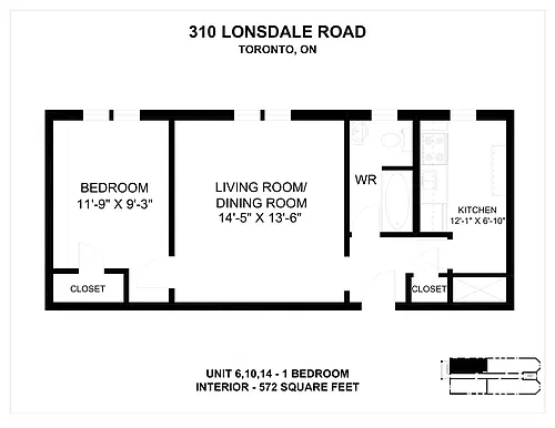 Floor plan 1 Bedroom 1 Bed 1 Bath