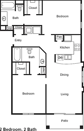 B1 Floorplan: 2 Bedroom, 2 Bathroom B1 Floorplan: 2 Bedroom, 2 Bathroom